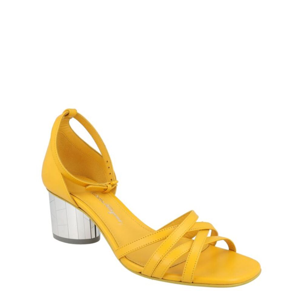 Ferragamo Flor 55 Sandals Yellow Womens - Picture 2 of 6